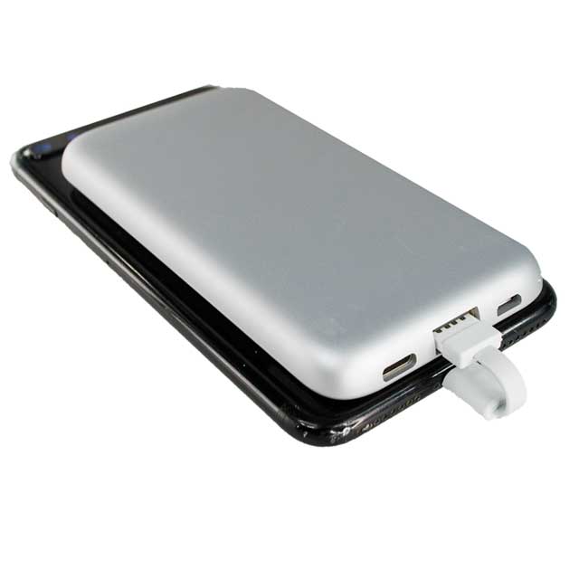 WARSAW - @memorii 5000 MAH Wireless Powerbank Silver