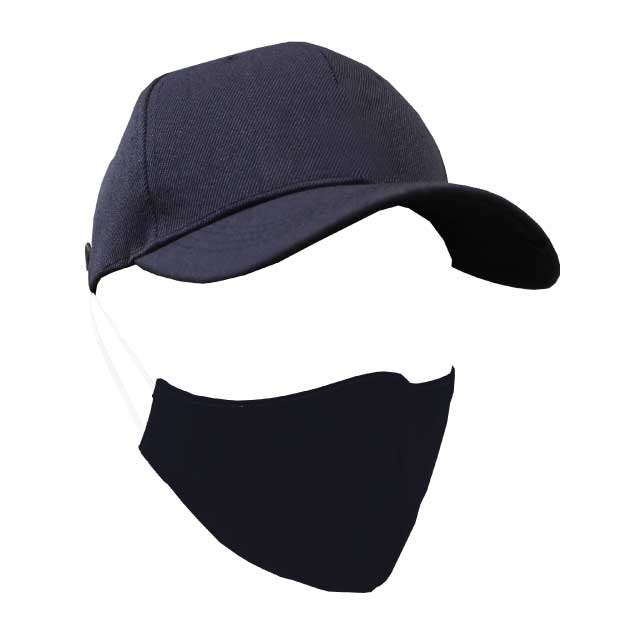 KATHU - HANS LARSEN Heavy Brushed Cotton Cap with Mask Hook Navy Blue