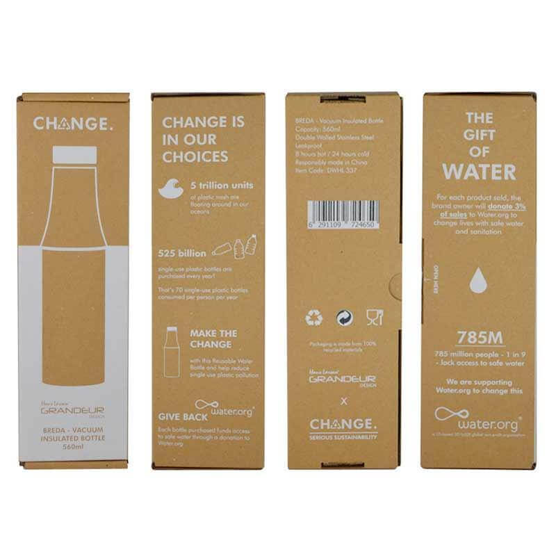 R-BREDA - CHANGE Collection Recycled Insulated Water Bottle - Blue