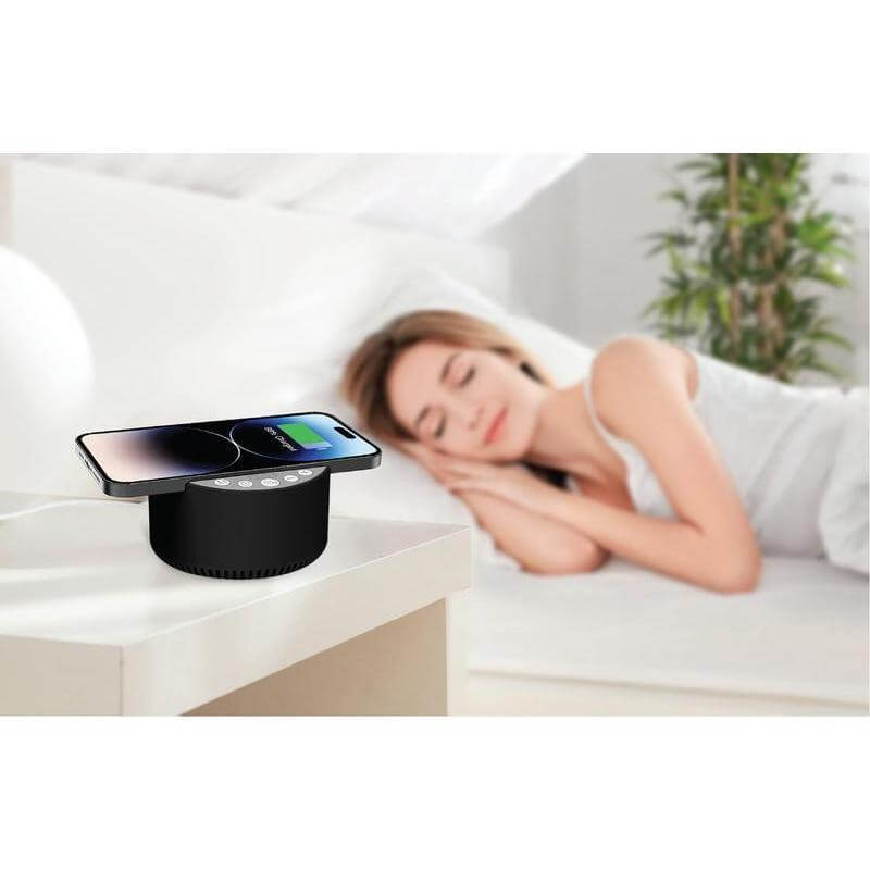 ROVIK - Giftology 3-in-1 Bluetooth Speaker with Sleep Machine and 15W Wireless Charger - Black