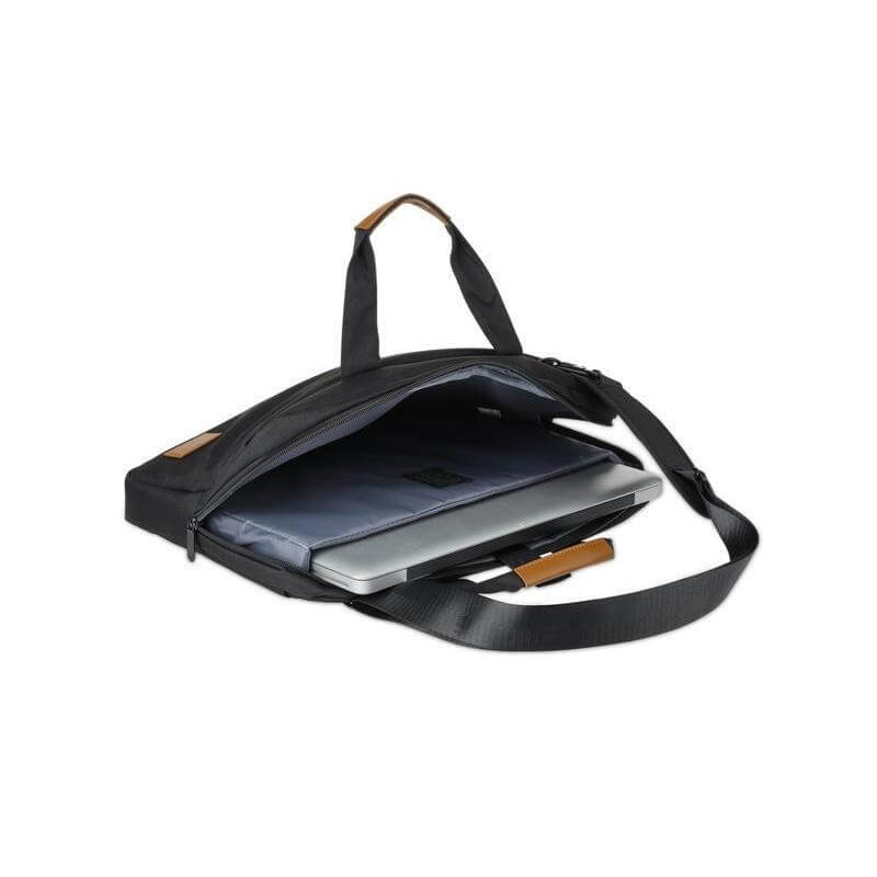 SLOTEN - Santhome® 15" Laptop Bag - Black/Tan
