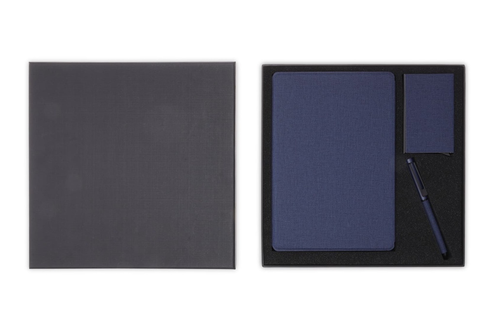TESSIN - CHANGE ZERO Sustainable Gift Set with Refillable Notebook, Pen & Cardholder - Navy