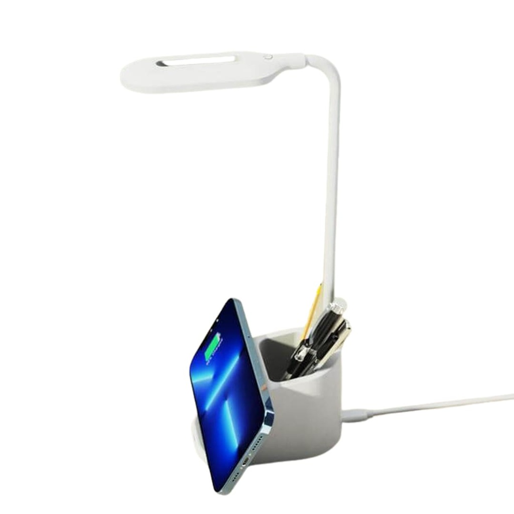ALMERE - Giftology 3-in-1 Desk Lamp with 15W Wireless Charger & Pen Holder - White
