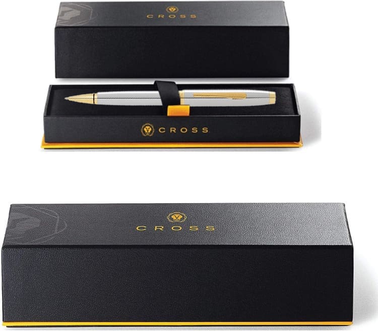 Cross Coventry Polished Chrome with Gold Tone Appointments Ballpoint Pen (Blue Ink)