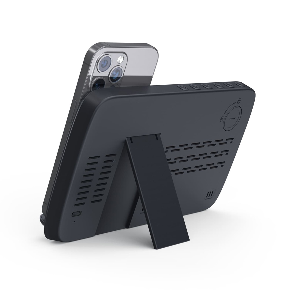 RISE - Giftology Digital Alarm Clock & Wireless Charger - Black