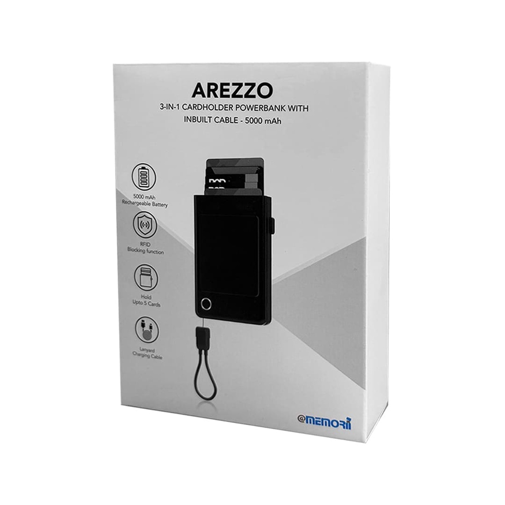 AREZZO - @memorii 5000mAh 3-in-1 Card Holder Powerbank