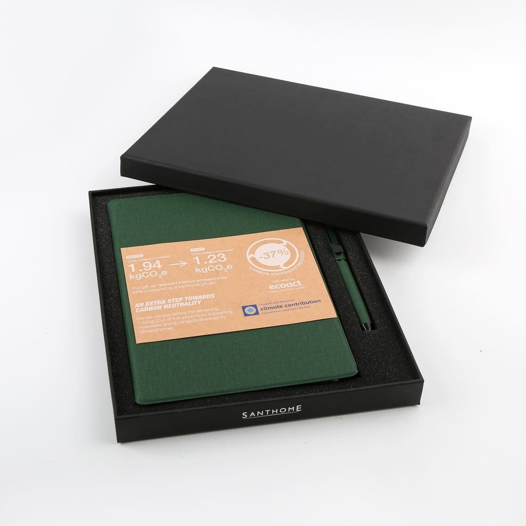 VARDIM - CHANGE ZERO Sustainable Gift Set with Refillable Notebook & Pen - Green