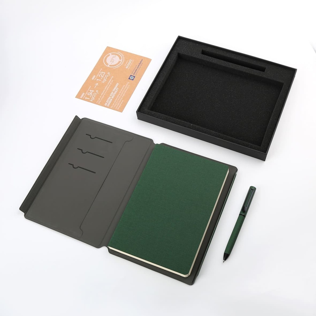 VARDIM - CHANGE ZERO Sustainable Gift Set with Refillable Notebook & Pen - Green