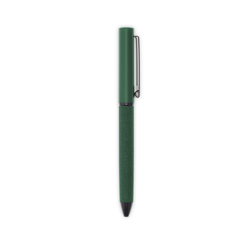 LENZEN - CHANGE ZERO Sustainable Gift Set with Refillable Notebook, Pen & USB Keychain - Green