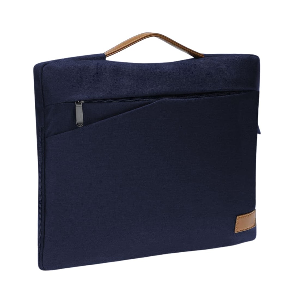 SALCEA - Santhome® 15" Laptop Sleeve - Navy Blue/Tan
