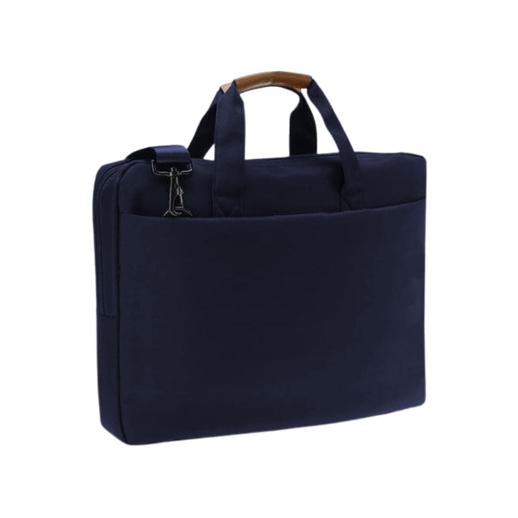 SLOTEN - Santhome® 15" Laptop Bag - Navy Blue/Tan