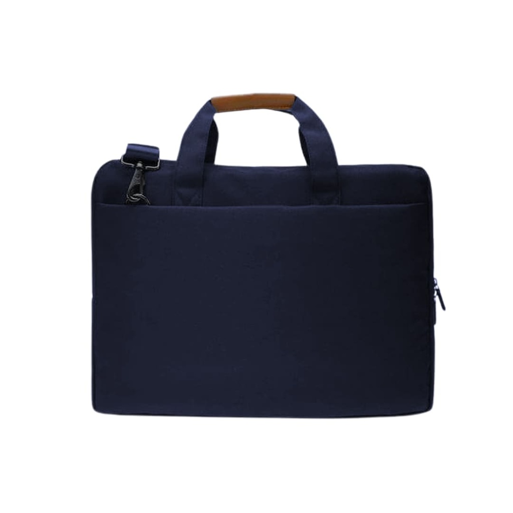 SLOTEN - Santhome® 15" Laptop Bag - Navy Blue/Tan