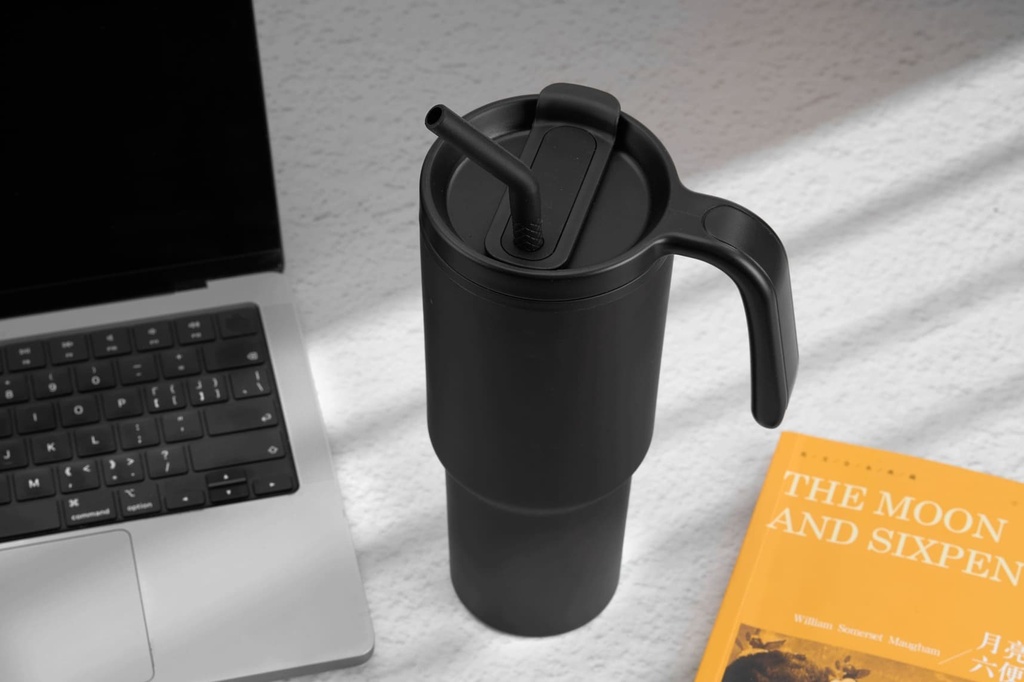 FORZA 360 - Hans Larsen Recycled Stainless Steel/PP Tumbler with 360 Branding - Black