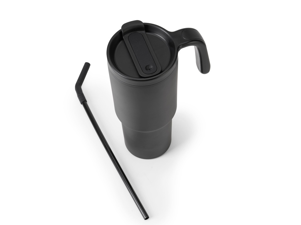 FORZA 360 - Hans Larsen Recycled Stainless Steel/PP Tumbler with 360 Branding - Black