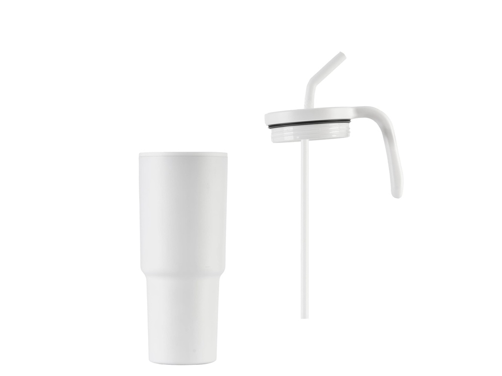 FORZA 360 - Hans Larsen Recycled Stainless Steel/PP Tumbler with 360 Branding - White