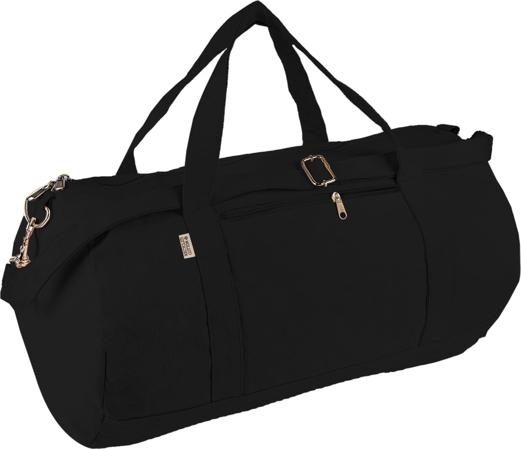PUEBLA - GRS-certified Recycled Cotton Duffel / Gym Bag - Black