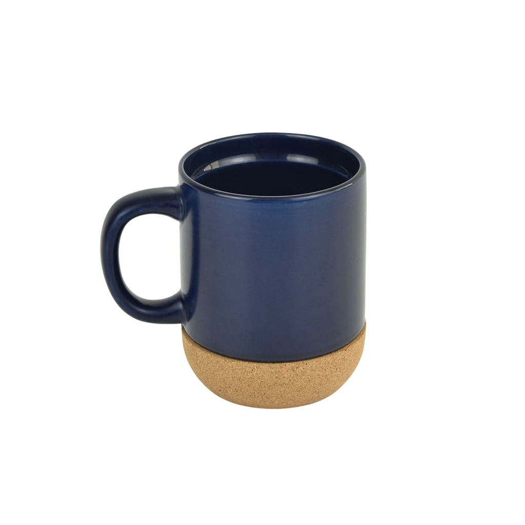LUCCA - Giftology Ceramic Mug with Cork and Lid - Navy Blue