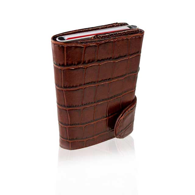 CIKAW – SANTHOME Genuine Leather RFID Cards Wallet Brown