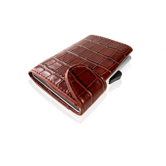 CIKAW – SANTHOME Genuine Leather RFID Cards Wallet Brown