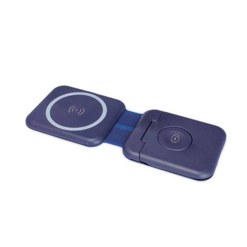TURIN - @memorii Foldable Wireless Charger and Multicable Set - Navy Blue