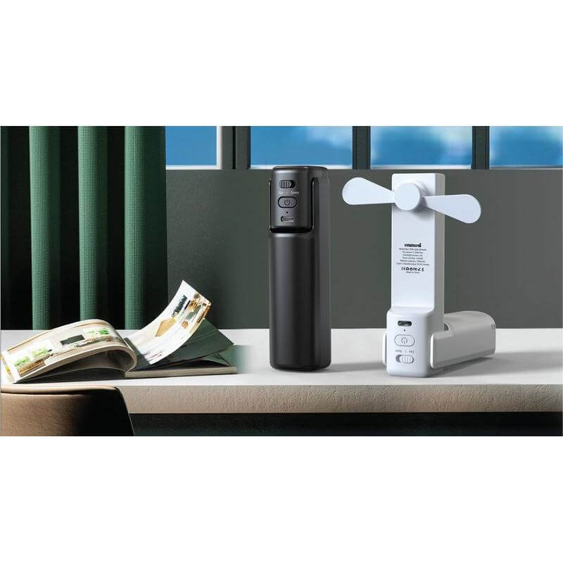 ZEPHYR - @memorii 4-in-1 Fan Powerbank, Safety Alarm & Torch - Black