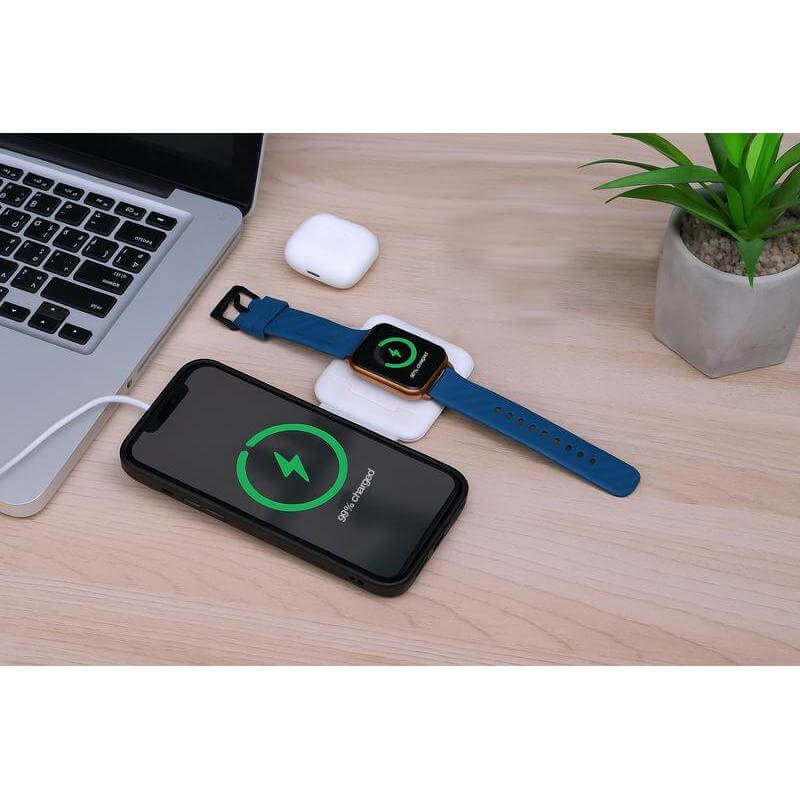 TURIN - @memorii Foldable 2-in-1 Wireless Charger and Multicable Set - Black
