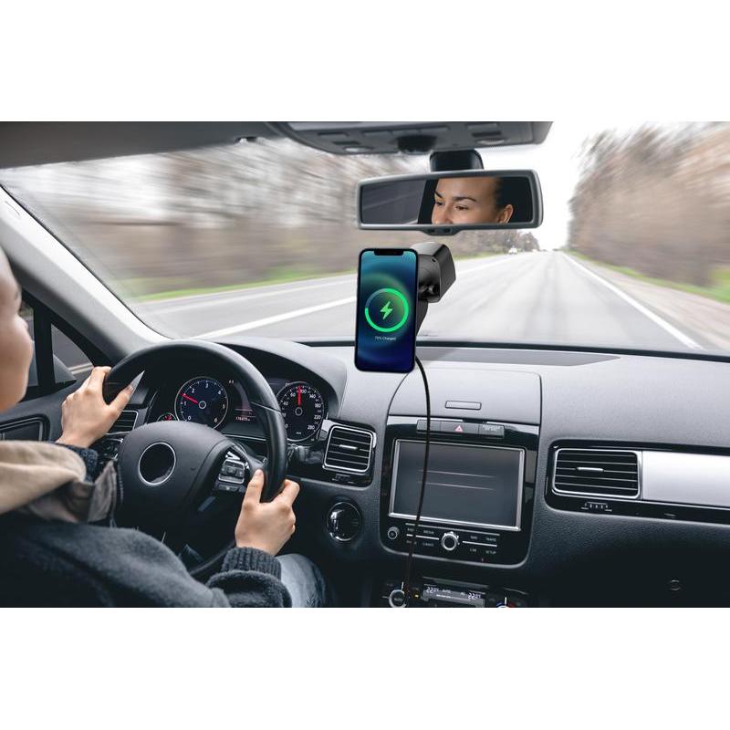VIRTON - Giftology Magnetic Car Phone Holder and 15W Wireless Charger - Black