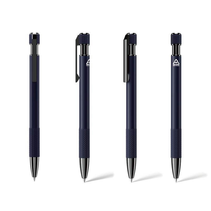 PILA - Recycled Aluminium Ballpoint Pen - Navy Blue