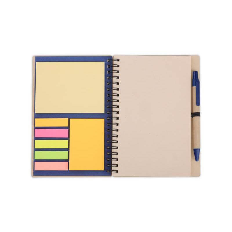 SION- eco-neutral B6 Notepad & Pen Set with Sticky Note - Navy Blue