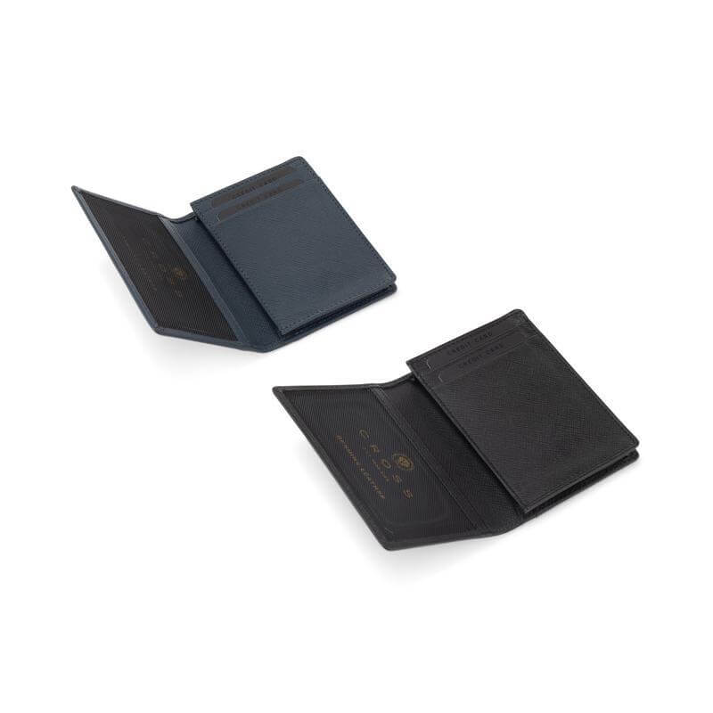 CROSS Soft Grain Leather Business Card Case - Navy Blue