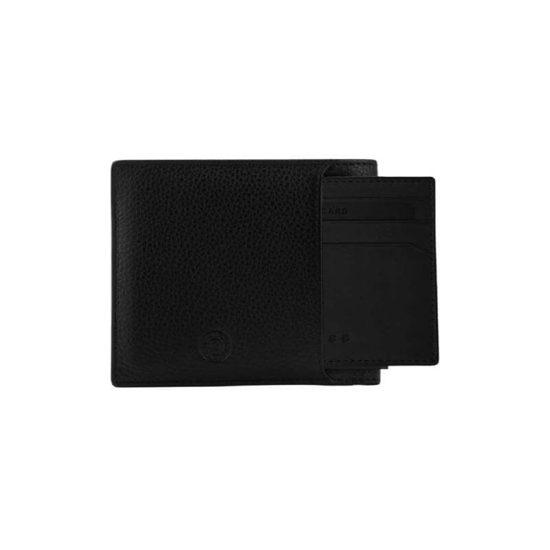 CROSS Pebble Leather 6CC Classic Fold Wallet with 6CC Cardholder - Black