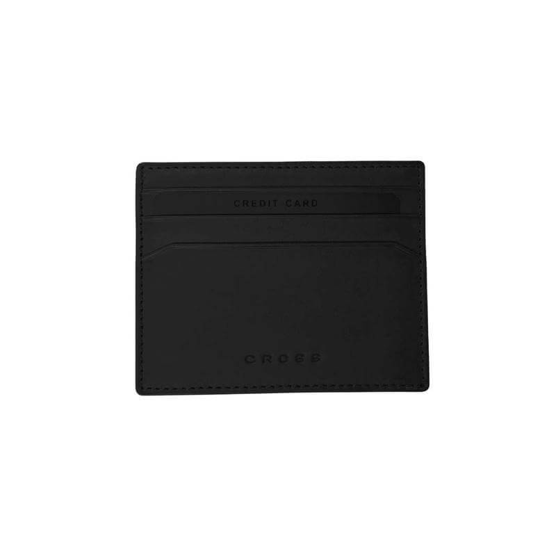 CROSS Pebble Leather 6CC Classic Fold Wallet with 6CC Cardholder - Black