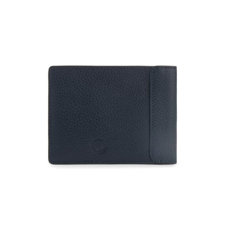 CROSS Pebble Leather 8CC Classic Fold Wallet - Navy Blue