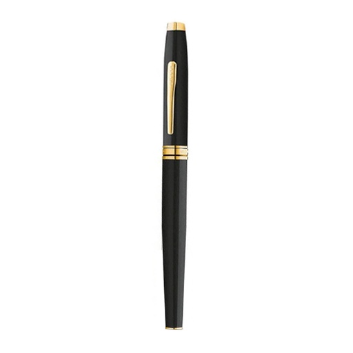Coventry Classic Black Lacquer with Gold Tone Appointments Rollerball Pen (Blue Ink) 