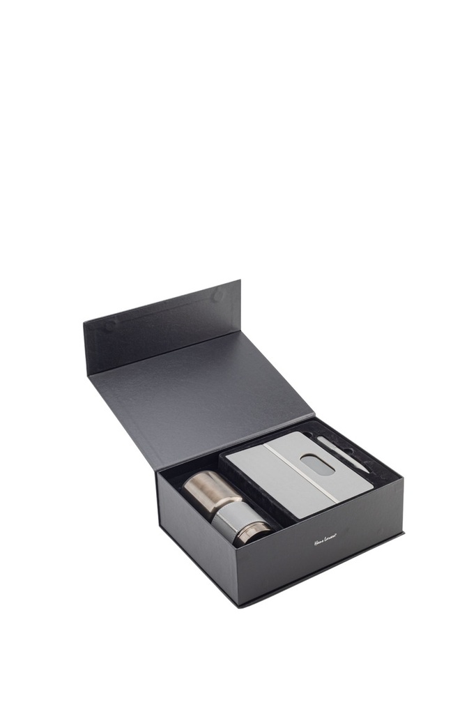 GIESSEN - Hans Larsen Gift Set of Tumbler, Notebook and Pen - Grey