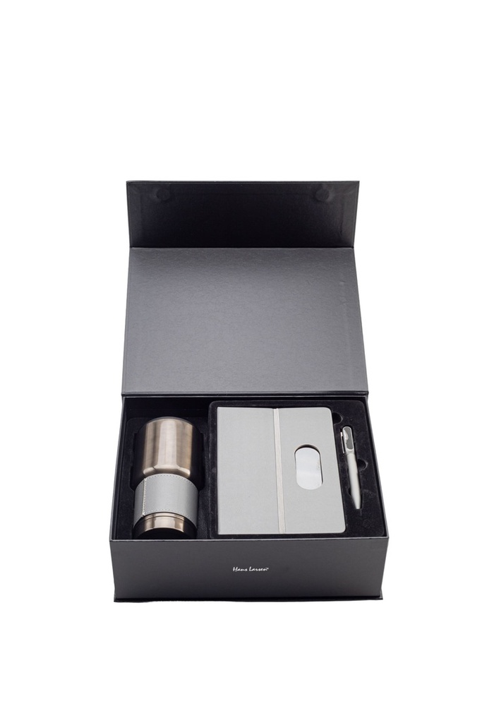 GIESSEN - Hans Larsen Gift Set of Tumbler, Notebook and Pen - Grey