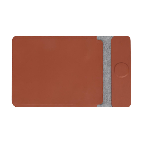 CAMDEN - Giftology 14" Felt Laptop Sleeve With 15W Magnetic Charger - Tan