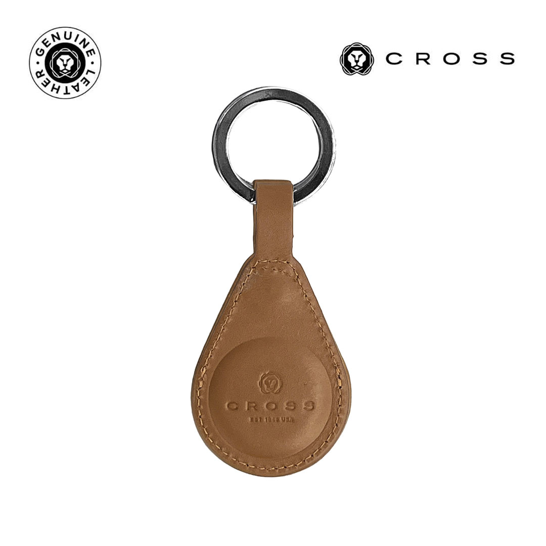 CROSS Leather Airtag Key Ring - Mocha 2