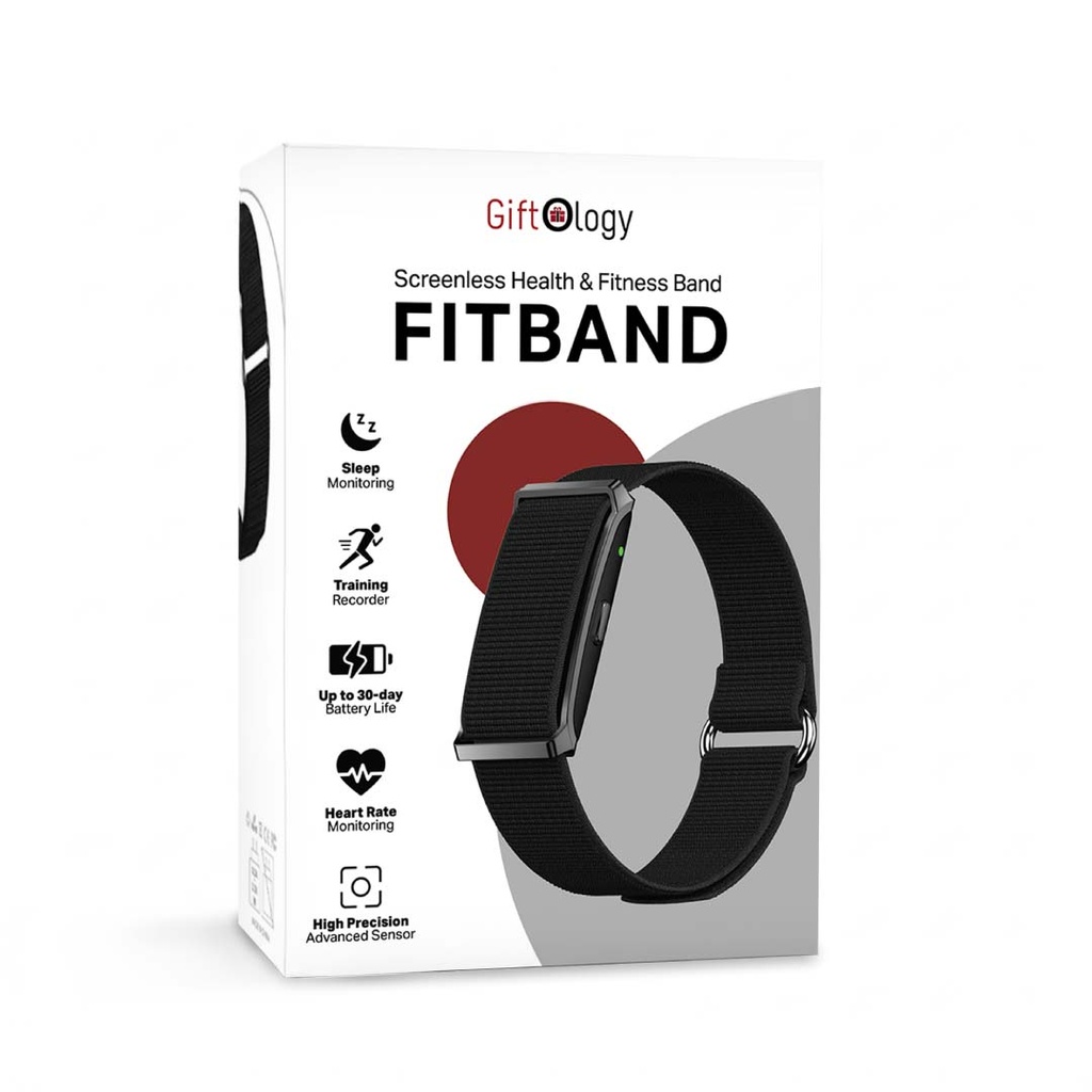 FITBAND Giftology Screenless Health & Fitness Band - Black