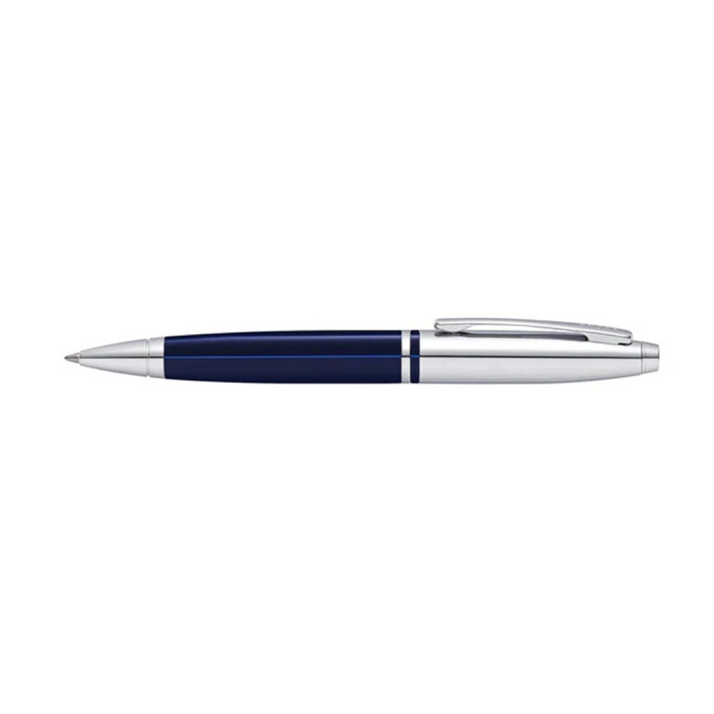 Cross Calais™ Chrome/Blue Lacquer with Polished Chrome Appointments Ballpoint Pen  (Blue Ink)