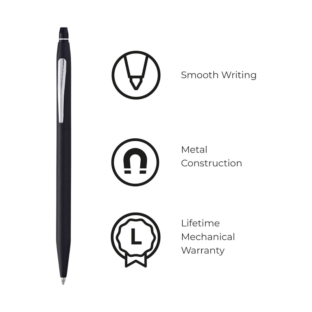Cross Click™ Classic Black Ballpoint Pen (Blue Ink)