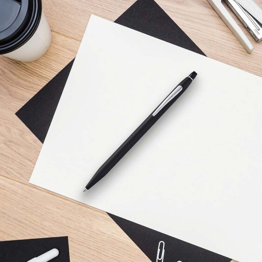 Cross Click™ Classic Black Ballpoint Pen (Blue Ink)