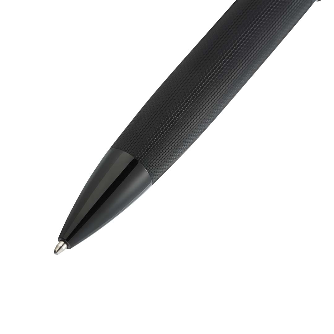 Peerless™ Polished Black PVD Engraved Diamond Pattern with Black PVD Appointments and Swarovski Crystal Ballpoint Pen (Blue Ink) 5