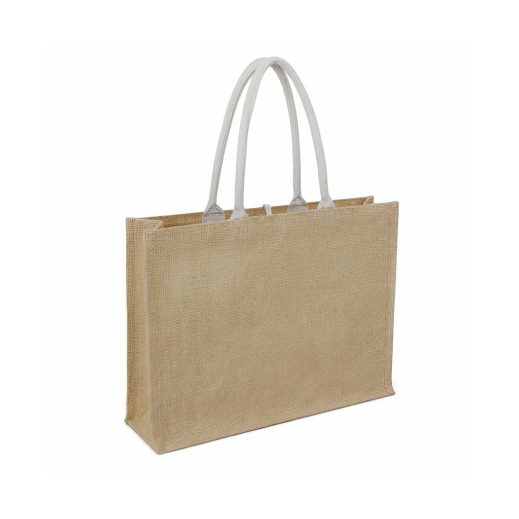 MONCLOVA - Jute Bag with Canvas Pocket - Natural