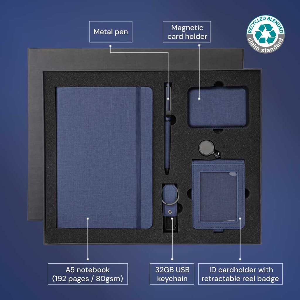 ALMADA - CHANGE ZERO Sustainable 5pc Onboarding Gift Set - Navy