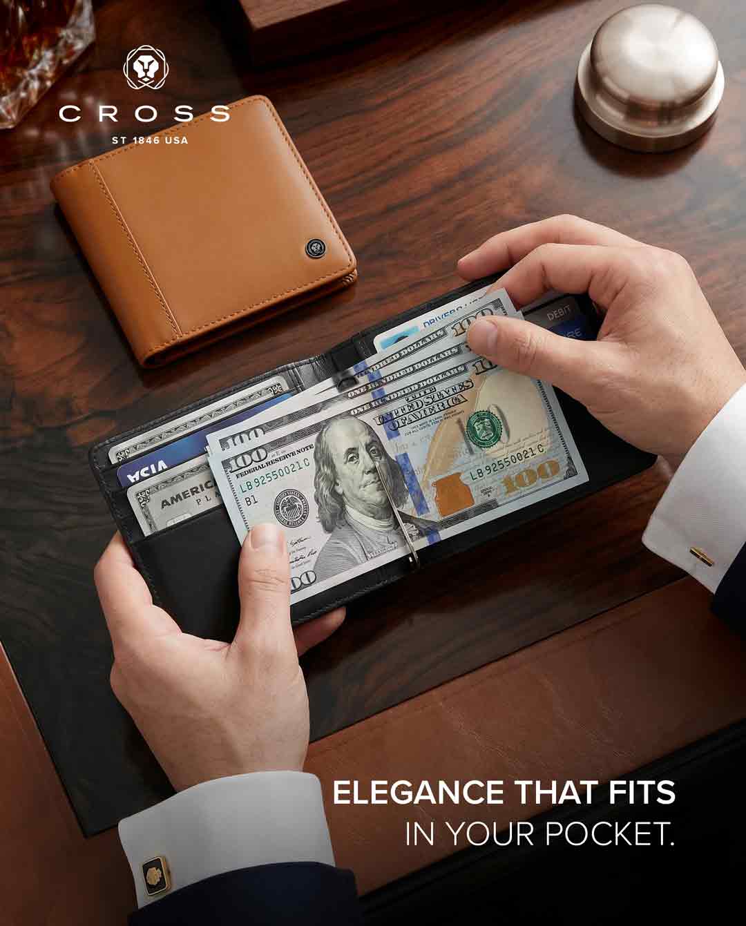 CROSS Leather Clip Wallet - Black 6