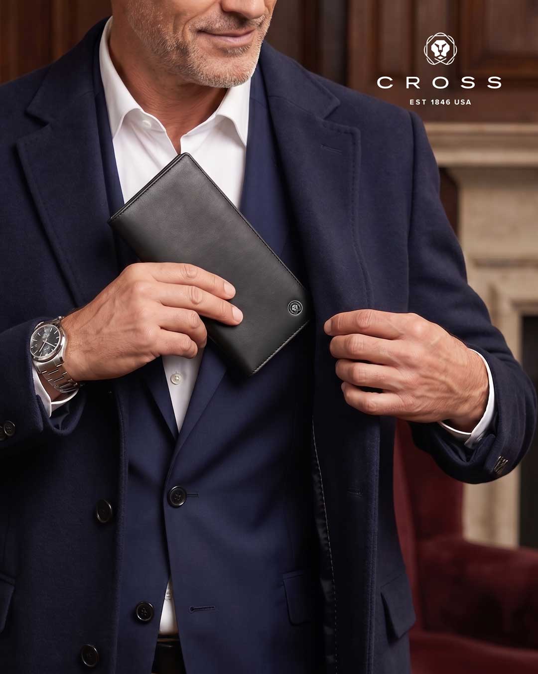 CROSS Soft Grain Leather 12CC Longcoat Wallet - Black 6