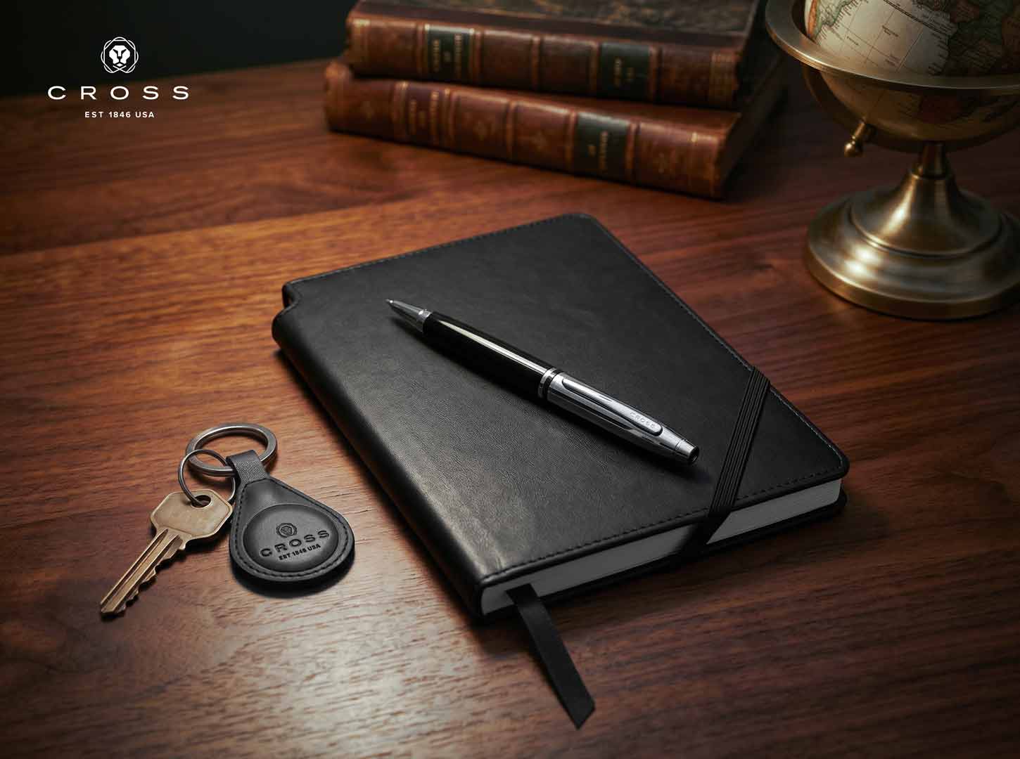 CROSS Leather Airtag Key Ring - Black 3