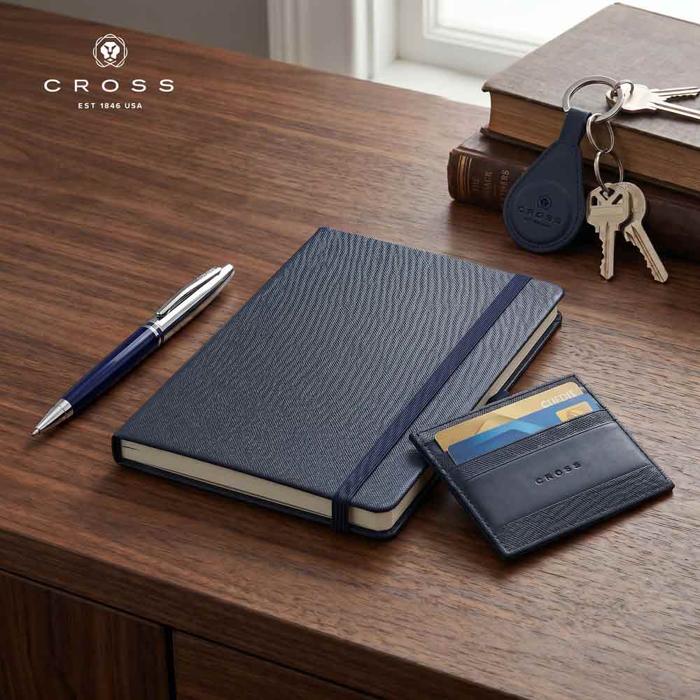 CROSS Saffiano Leather 6CC Card Holder - Navy Blue 4