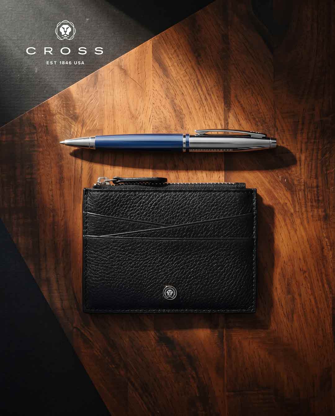 CROSS Pebble Leather Ladies' 6CC Zip Card Holder - Black 5